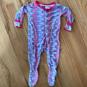Kickee Pants Pink and Purple Footie - 3-6 months